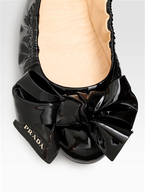 prada patent leather bow flats|Women's Prada Flats .